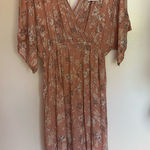 Honeyme  Floral V-Neck Maxi Dress - Pink 100%Rayon Photo 0