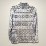 Eddie Bauer Pullover Fuzzy Fleece Kangaroo Pocket Adjustable Hem Cream/Tan W XL Photo 1