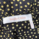See By Chloe  Black Yellow Polka Dot Ruffle Midi Dress Photo 4