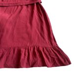 Lucy Paris Burgundy Wrap Dress Ruffle Apron Fit n Flare Size Medium Women's NWT Photo 9