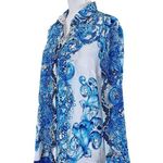Alberto Makali Large  Paisley Animal Print Button Down Shirt Women’s Long Sleeve Photo 5