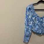 Faithfull the Brand  Smocked Willow Cropped Top in Blue Roos Tie Dye, Size S (4) Photo 4