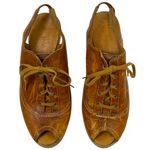 Timberland Earthkeepers US Size 9 Brown Leather Peep Toe Sling Back Wedge Heels Photo 2