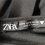 ZARA Bodysuit Top Medium Black Fairy Balletcore Organza Ruffled Sleeve Blouse Photo 8