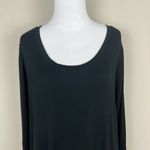 Comfy USA Tunic Top Women Large Black Long Sleeve Button Cuff High Low Lagenlook Photo 2