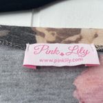 Pink Lily  Floral Gray long sleeve t-shirt dress medium Photo 1