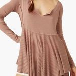 Free People  Clover Long Sleeve Babydoll Dress in Antique Oak Size Small NWT Photo 0