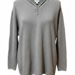 Bobbie Brooks Gray Waffle Knit Henley Long Sleeve Pullover Top Women’s Size L Photo 0