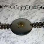 Vintage 1980 Artisan Art to Wear Belt Rope & Metal Mixed Metal Cinch Waist Black Photo 2