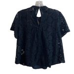 Levi's Levi’s Ivy Lace Overlay Black Short Sleeve Top Photo 5