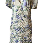 ASOS Design Maternity Women's Size 10 White Lilac Floral Ruched Mini Dress Photo 0