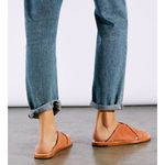 Free People  Emelia Slip-On Sandals Suede Cross Strap Sandals - Tan Size EU38 US8 Photo 2