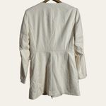 ZARA Cream Collarless Button Front Single Breasted Blazer Jacket Size L Photo 5