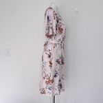 Lovestitch floral midi dress SMALL tie back short flutter sleeves Pockets pink Photo 9