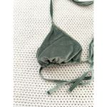 Victoria's Secret Victoria’s Secret Sage Green Velvet String Bikini Top High Cut Bottoms L/XL Photo 3