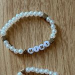 Gold and Pearl 'MAMA' Necklace White Photo 3