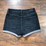 Abercrombie & Fitch A&F • Simone High Rise Short black stretch denim cutoffs rolled hem cuffed Photo 8