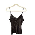 ZARA  Dark Brown Satin Tank Top Photo 1
