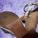 EXPRESS Chunky Tan Snakeskin Wedge Heels Strappy Women’s Thick Block Sandals 8M Photo 5