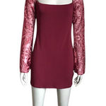 Lucy in the Sky Red and Silver Long Sleeve Mini Dress Photo 0