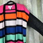 Joan Vass  Size 3 Long Sleeve Open Front Multicolored Cardigan Sweater Photo 2
