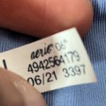 Aerie Adjustable Strap Bralette Top Blue Striped Stretch Cropped Athletic Casual Photo 4