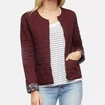Anthropologie Reversible Bomber Quilted Burgundy Floral Women's Jacket NWT Pink Photo 2