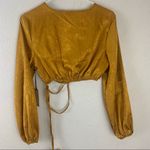 No Frills LA satin surplice tie around waist women’s crop top Size Small Orange Photo 9