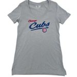 Campus Lifestyle MLB Chicago Cubs Women's Short Sleeve V-Neck T-Shirt in Gray, Small Photo 0