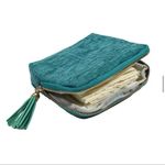 Turquoise Travel Jewelry Case, Velvet, 5 Separate Compartments ~NEW~ Blue Photo 3