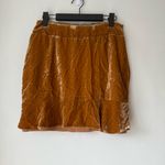 For Love & Lemons  Colette Velvet Gold Ruffle Mini Skirt M Photo 2