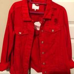 ZARA Red Jean Jacket Photo 0