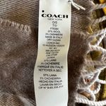 Coach Large  F76384 Signature Twill Fringe Logo Wool Cashmere Scarf Grey Beige Photo 1