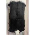 Topshop  Black Faux Fur Long Vest Open Front Sleeveless Jacket Coat Size M Photo 4