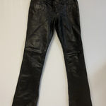 Gap Vintage Genuine Leather Boot Cut Pants Women’s Sz 2 Black Lined Vtg Y2K Photo 0