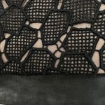 Diane Von Furstenberg DVF  Black Lace Leather Trim Barneys NY Mini Skirt Size 2 Photo 6