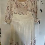 Fig and Flower Cream Dress with Multicolor Embroidery Size L Photo 2