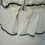 Selfie Leslie NWT Indikah Maidens Tie Detail Overlock Top Cream $65 S Photo 4