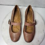 Natural Soul Naturalizer Leather Mary Jane Flats Womens 8 Brown Buckle Strap Photo 3