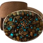 3G Buckles Camel Light Tan Suede Leather Belt 1.5" 28 Photo 0