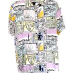 Disney Retro Vintage Colorblock Aristocats Print Button Down Shirt Size XS Photo 1