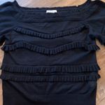 3.1 Phillip Lim  SIDE RUFFLE BLACK PULLOVER SZ L Large Wool Blend Sweater Top Photo 6