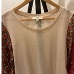 Umgee Boho Ruffle Bell Sleeve Top Cream Top Dark Blush Leopard Floral Size XL Photo 3