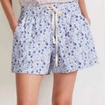Apiece Apart  High Waist Floral Blue Shorts Size Large Photo 1