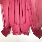 Gilner Farrar Dell Chiffon Blouse Ruby Burgundy Maroon Size Small Purple Photo 5