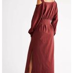 Free People  Beach Ibiza Midi Dress Cold Shoulder Long Sleeve Womens Size S Photo 2