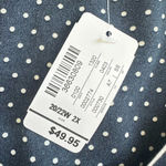 cj banks  Womens Top Navy White Stripes Polka Dots XL Short Sleeves Plus Size 2X Photo 6