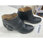 Natural Soul Womans  Storm Black Faux Leather Side Zip Strappy Ankle Boots 10 M Photo 1