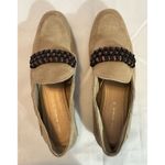 ZARA Womens Tan Suede Leather Slip On Flats Shoes Beaded Accents Size 6.5 Photo 1