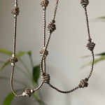 Silver Cluster Bracelets Set of 2 Twisted Chain Dainty Beads Y2K Minimalist Photo 0